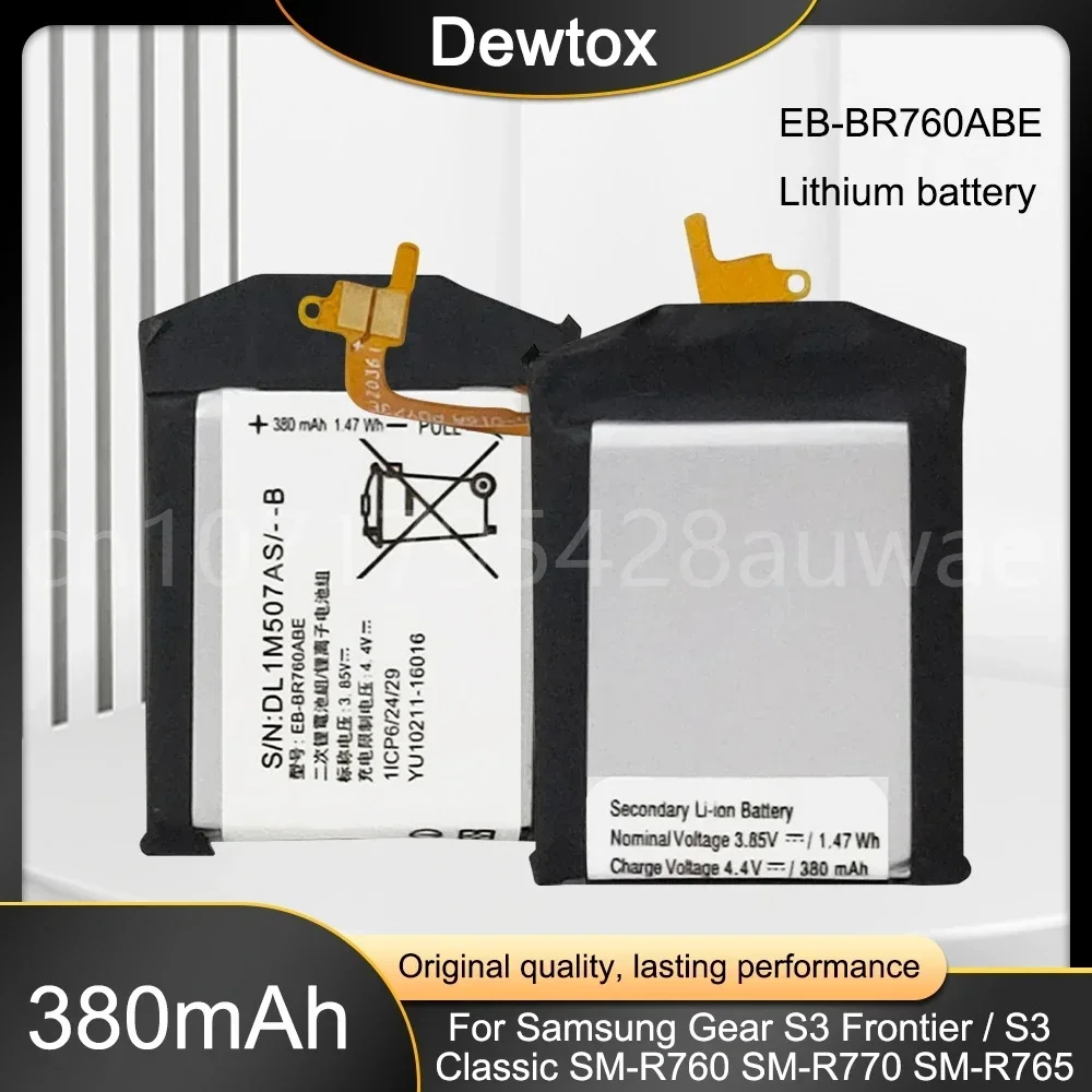 Original Battery EB-BR760ABE for Samsung Gear S3 Frontier / Classic EB-BR760A SM-R760 SM-R770 SM-R765 SM-R765S 380mAh