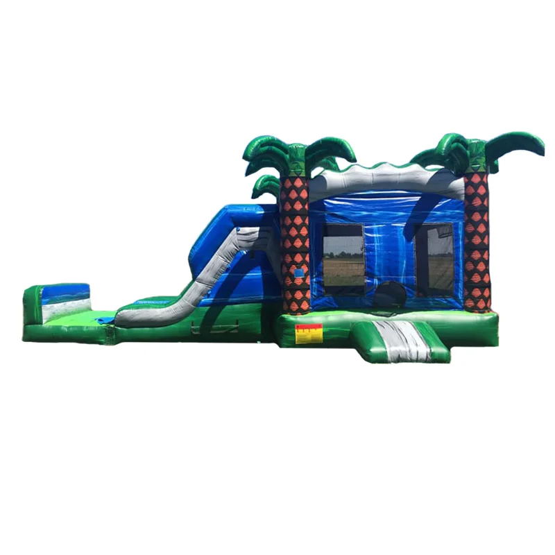 Inflatable Bounce House Commercial Tropical Party Bouncy Castle Inflatable Bouncer Castillo Combo Kids Outdoor Party Games
