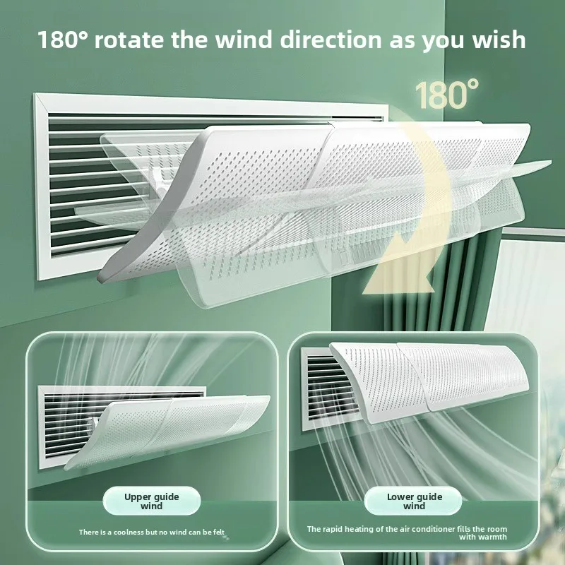 Adjustable Air Conditioner Wind Deflector for Ceiling Air Vent Anti-Blow Baffle