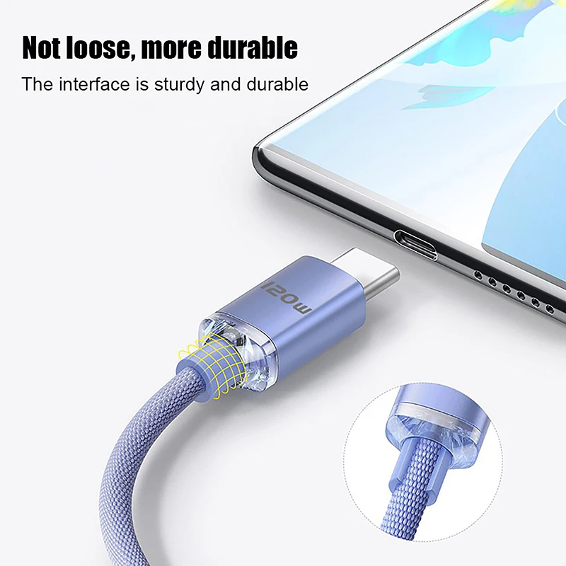 120W 6A Fast Charge USB Type C Quick Charge Cable For Phone Fast Charging Cable Data Cables Charger Wire 0.25/1/1.5/2M