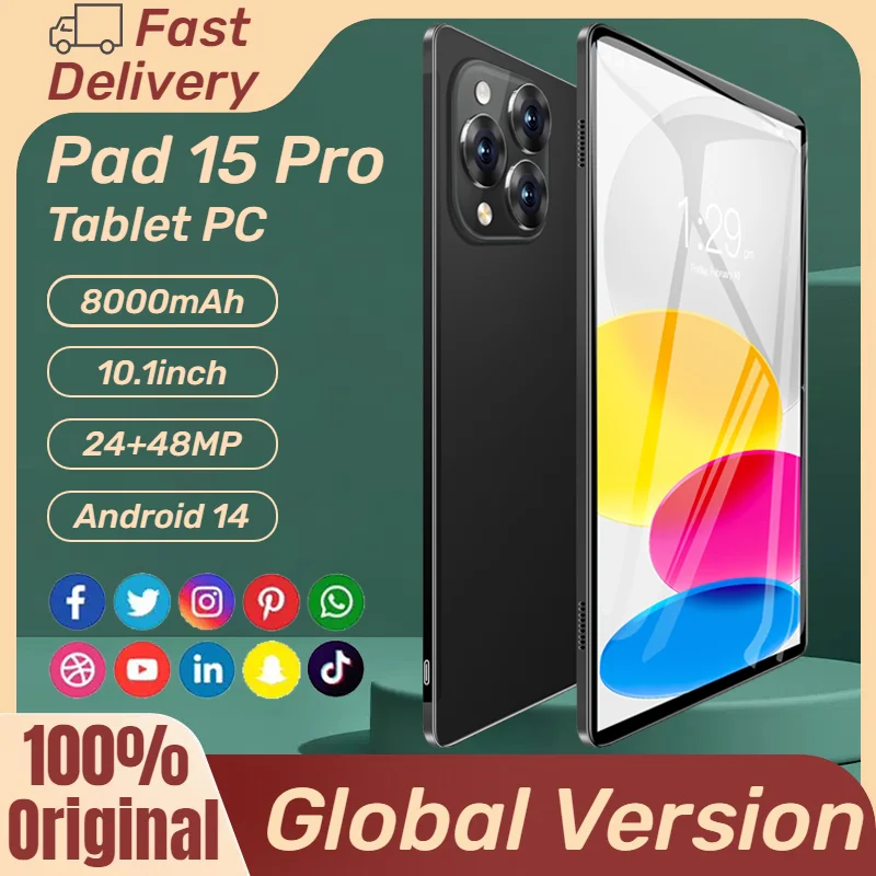 2025 Xaioml Pad 15 Pro Tablet HD 4K Dual SIM Dual Standby Wifi Bluetooth Office Business Fashion High Performance Tablet PC Hot