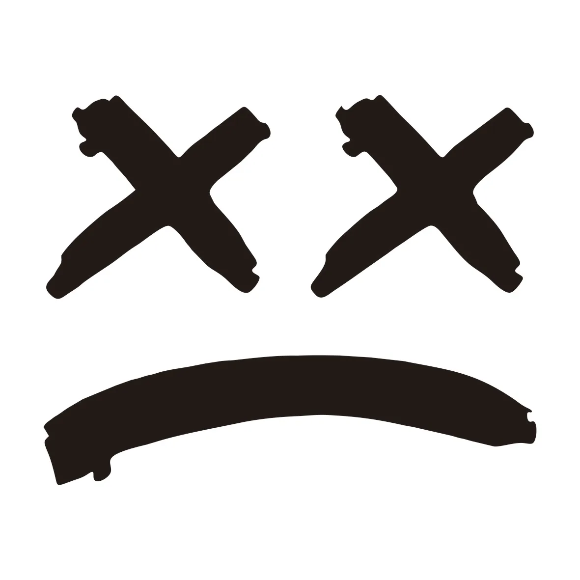 

2PCS XX Eye Sad Face Helmet & Tank Decals – Waterproof Moto Racing Stickers for Unique Style