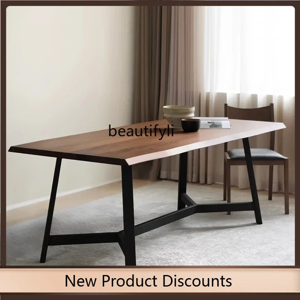 

Great discounts Nordic dining table, black walnut dining table, solid wood natural edge rectangular home office desk