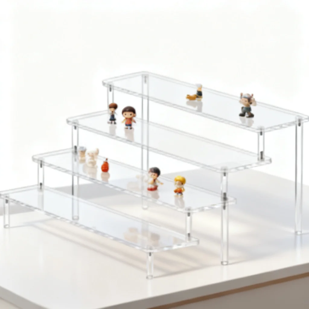 Clear Acrylic 4-Tier Display Stand Clear Acrylic Riser for Collectibles and Cosmetics Organizer Top Rated 2026