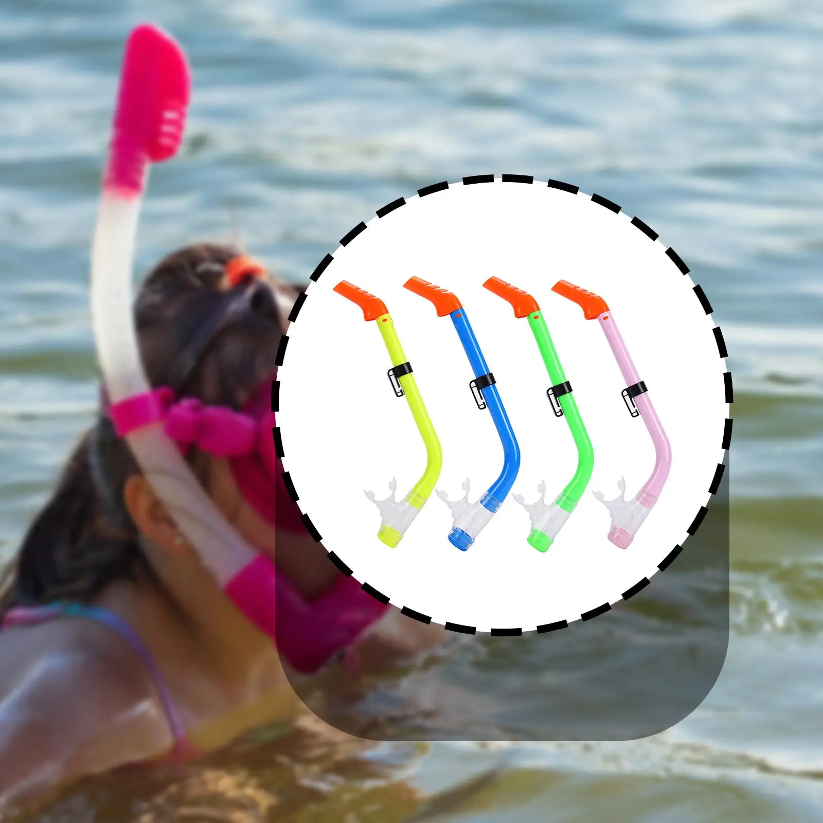 

Youth Snorkeling Training Swim Snorkel Soft Silicone Tube Front Mount for Diving Equipment Swimming