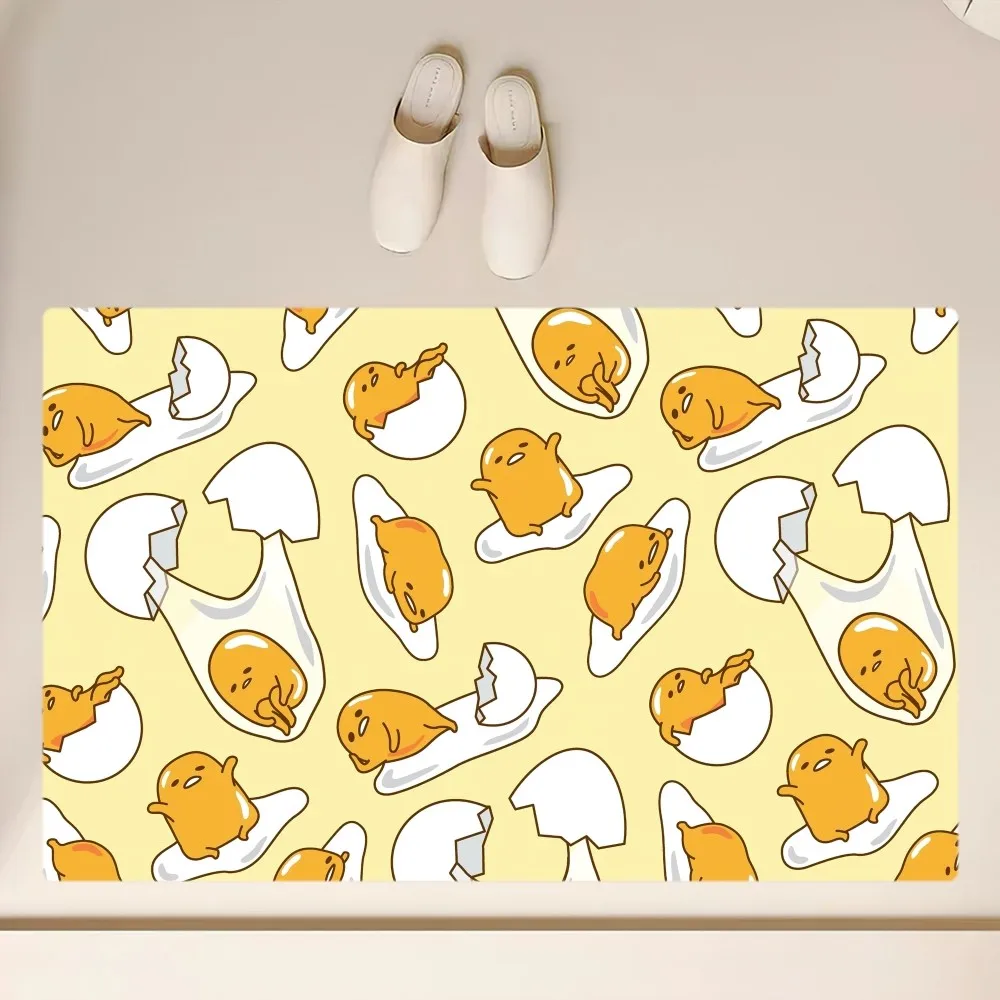 MINISO Cute Gudetama Floor Mat  Anti-Slip Bathroom Kitchen Bedroom Living Room Entrance Rug Home Decor