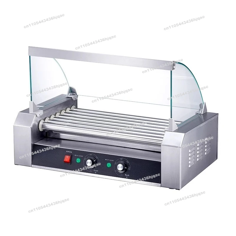 Electric Hot Dog Machine, Starch Crispy Sausage Machine, Automatic Night Market Stall 7 Stick Rolling Sausage Machine