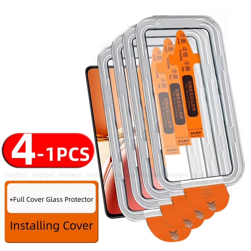 4/3/2/1 Uds para Reno 12F vidrio OPPO Reno 12F 12FS 13F Protector de vidrio templado 9H Protector de pantalla de teléfono sin polvo completo Reno 12F