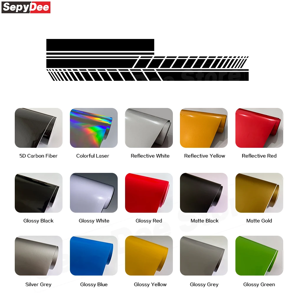 Car Hood Bonnet Body Door Side Skirt Long Stripes Sticker Vinyl Film Decal for Suzuki S Cross Car Decoration Tuning Accessories