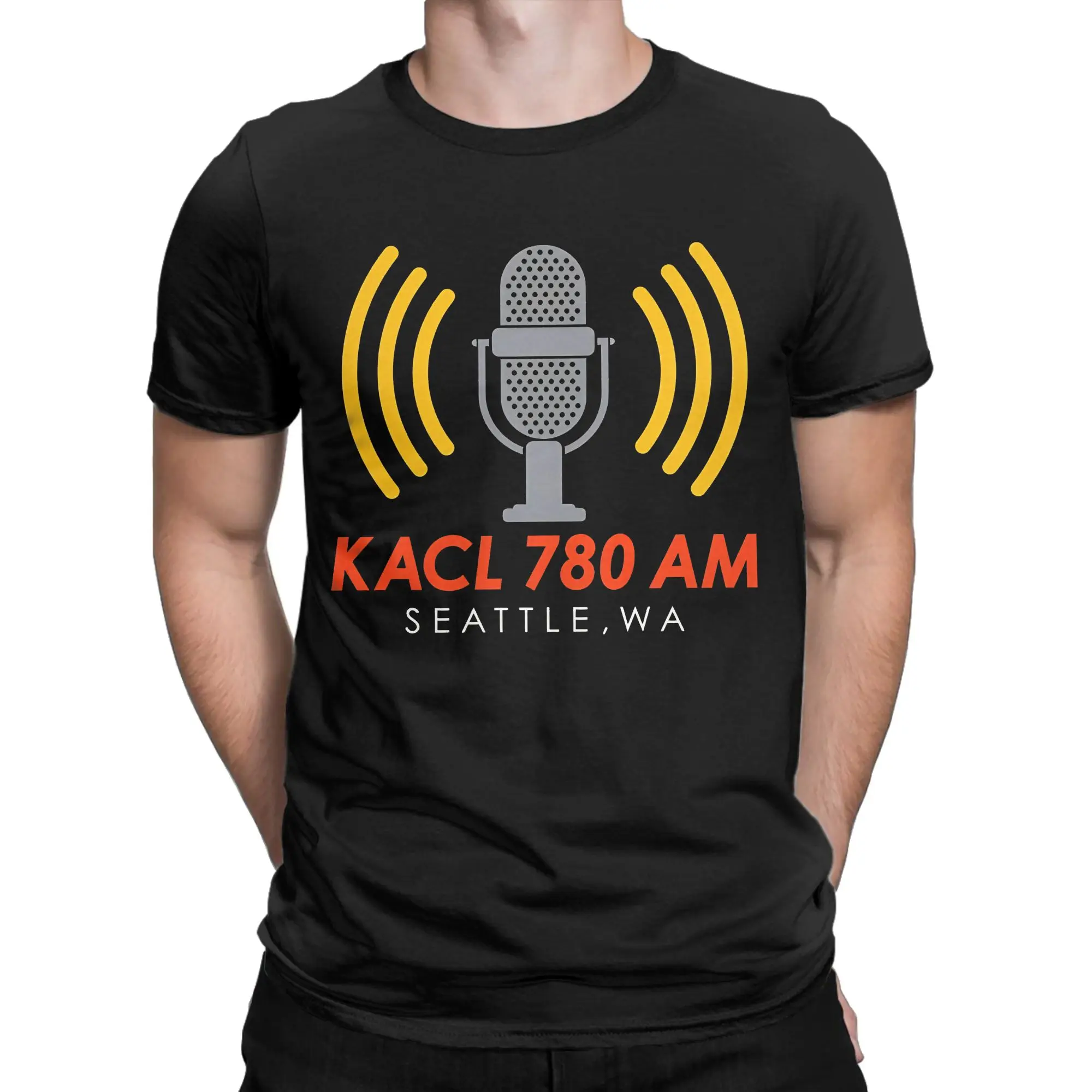 

KACL AM Ham Radio Хлопковая футболка для мужчин Пляжные винтажные футболки с круглым вырезом Футболка для отдыха Негабаритные дешевые топы