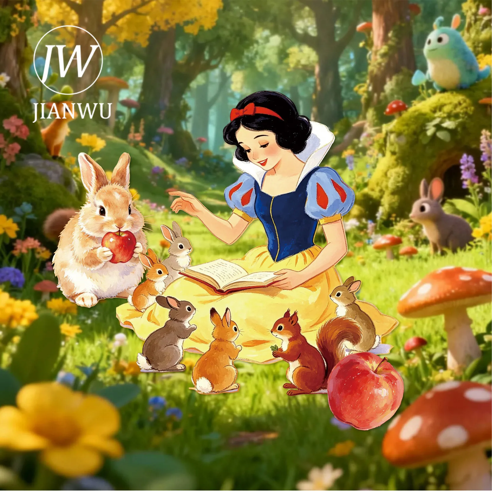 JIANWU Vintage Fairy Tale Princess Elf Character Landscape Material Collage Scrapbooking Sticker Creative DIY Journal Stationery