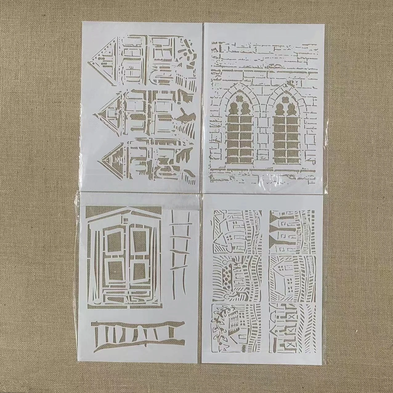 A4 29cm Building Window Architecture DIY Layering Stencils Wall Painting Scrapbook Coloring Embossing Album Decorative Template