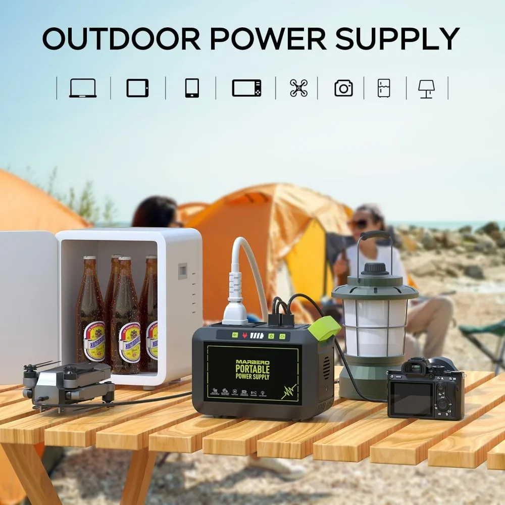 Portable Power Station 88Wh with AC Outlet, Fast Charging, Solar Ready for Camping and Emergency Use