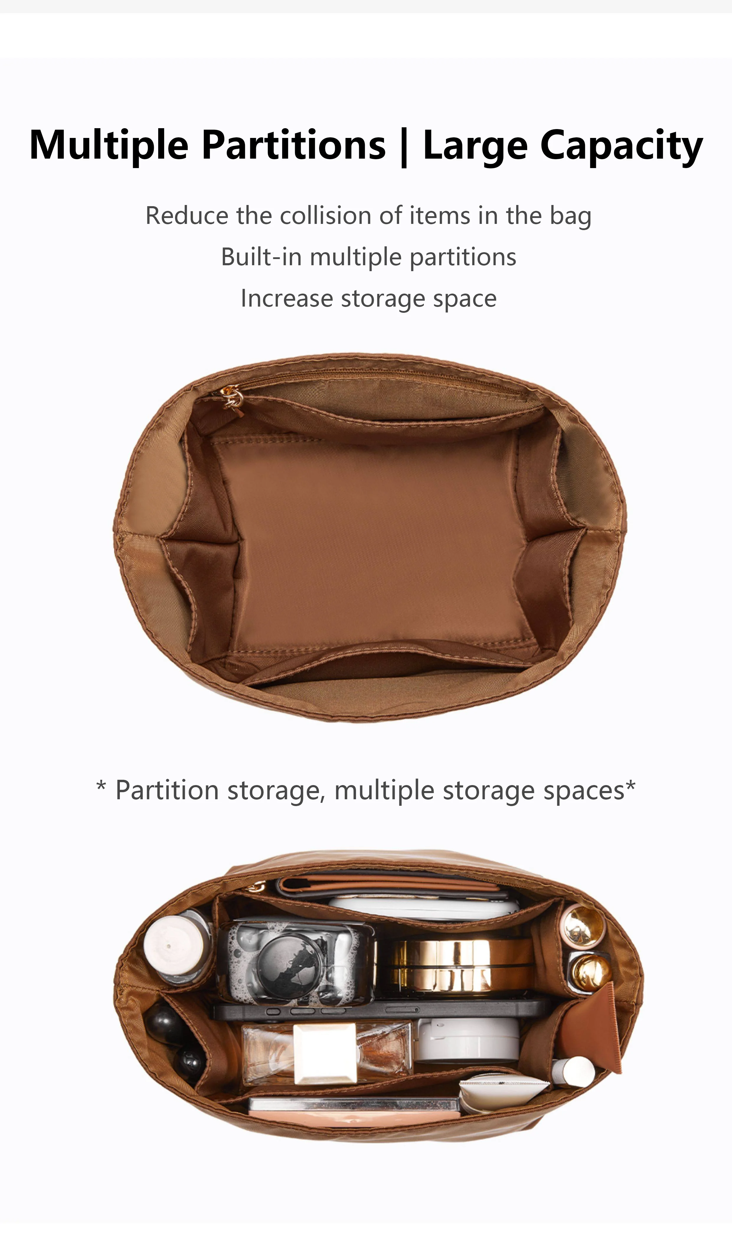 Bag Organizer Insert for Storage for Picotin 18 22 Storage Support Shape Nylon Inner Lining Orderly Neat Bag Modify Accessories