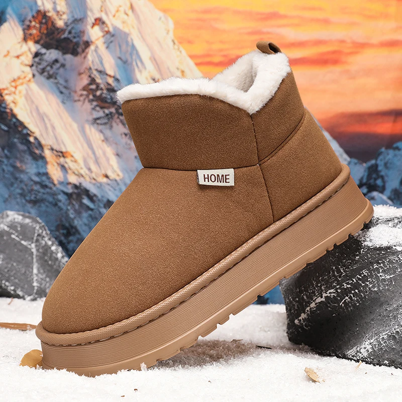 

Winter New Style Insulated and Warm Couple's Snow Boots, Anti-slip and Durable Urban Hiking and Casual Shoes. Short Cotton Boots