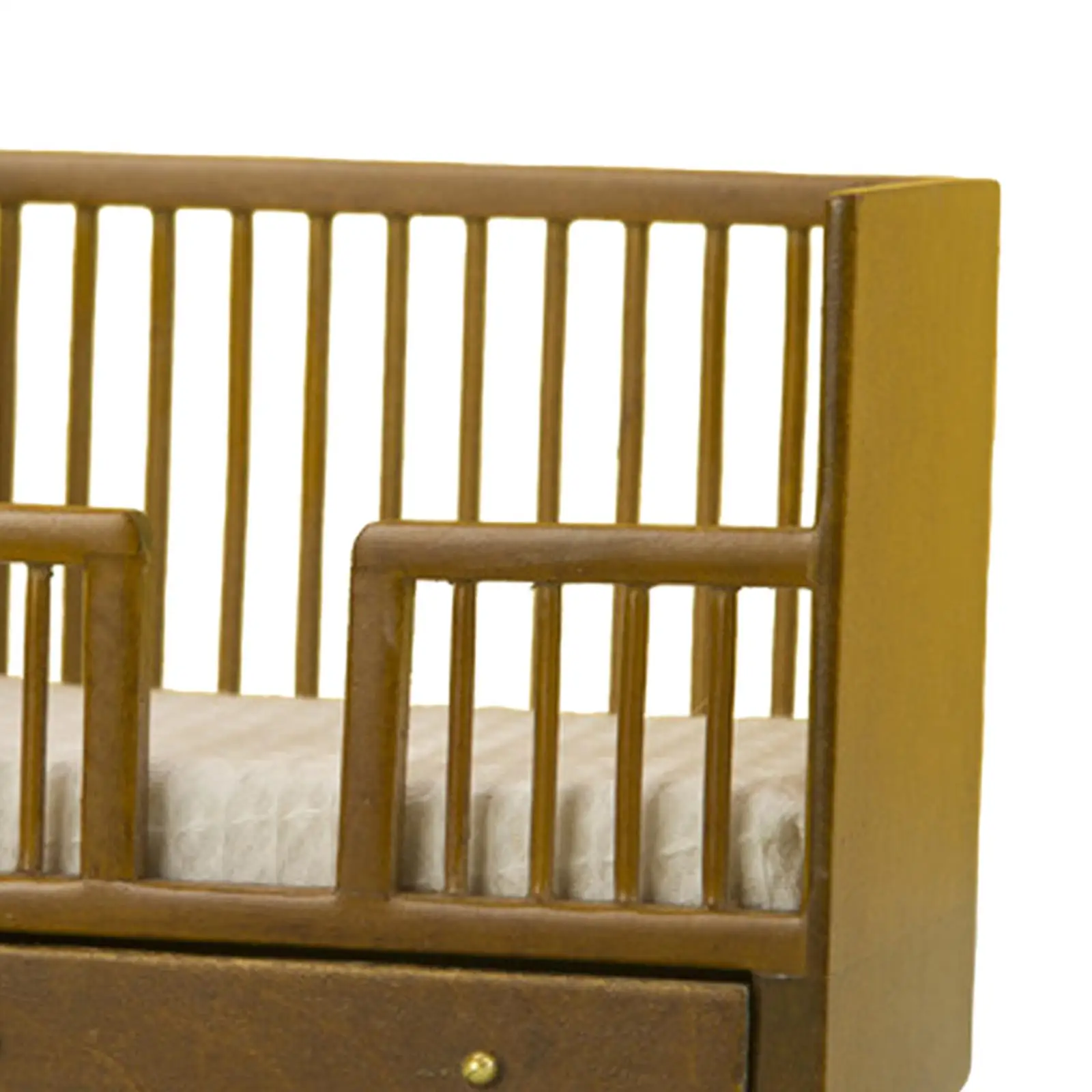 1: 12 ミニチュアドールハウスベビーベッドベッドライフシーン DIY ミニチュアドールハウス