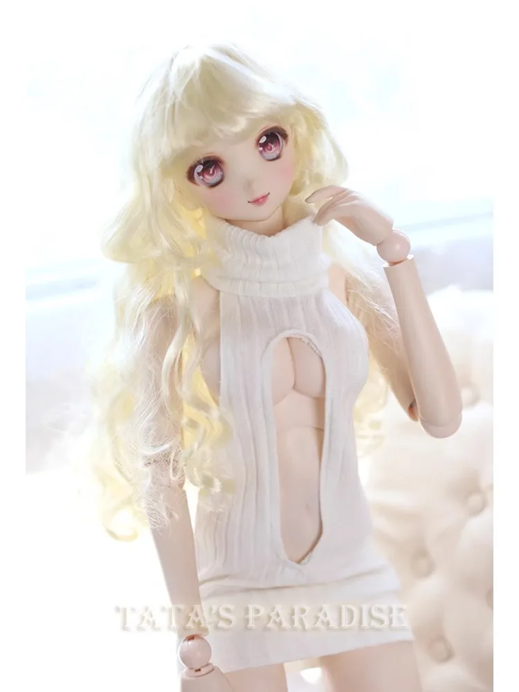 Knit Turtleneck Backless Sweater For BJD 1/4 1/3 SD17 70Uncle POPO68 SDDF Doll Clothes Custom W441