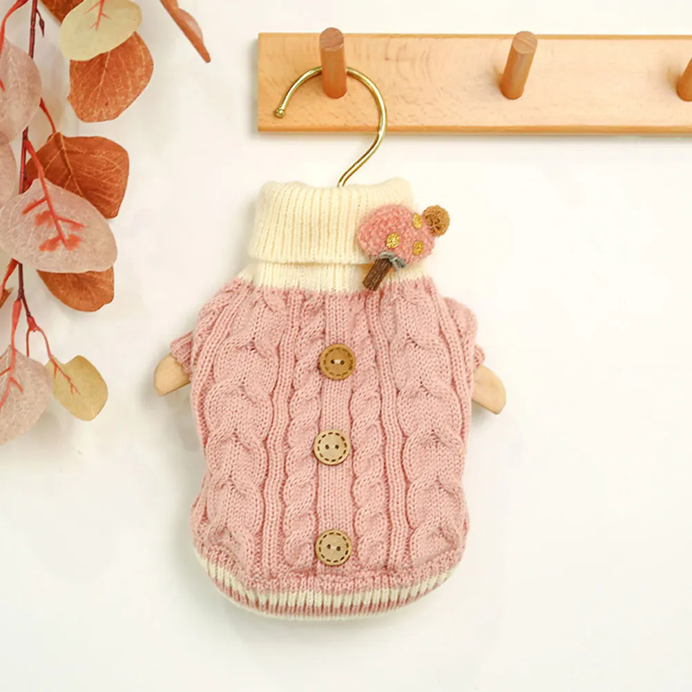 

Small Dogs Winter Clothes Pet Warm Sweater Clothing for Pets Cat Kitten Pink Puppy