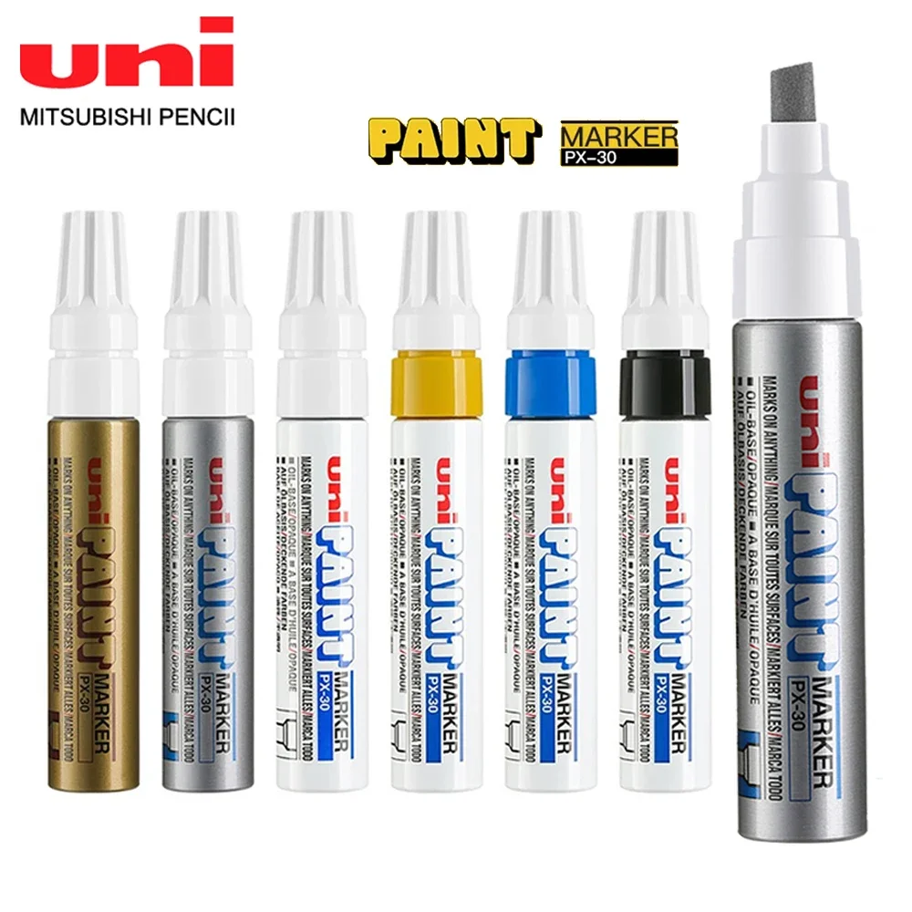 Japan UNI Oil-Based Paint Markers PX-30 Industrial Pen Permanent Water Resistant Repair Pen Car Scratch Remover DIY Graffiti