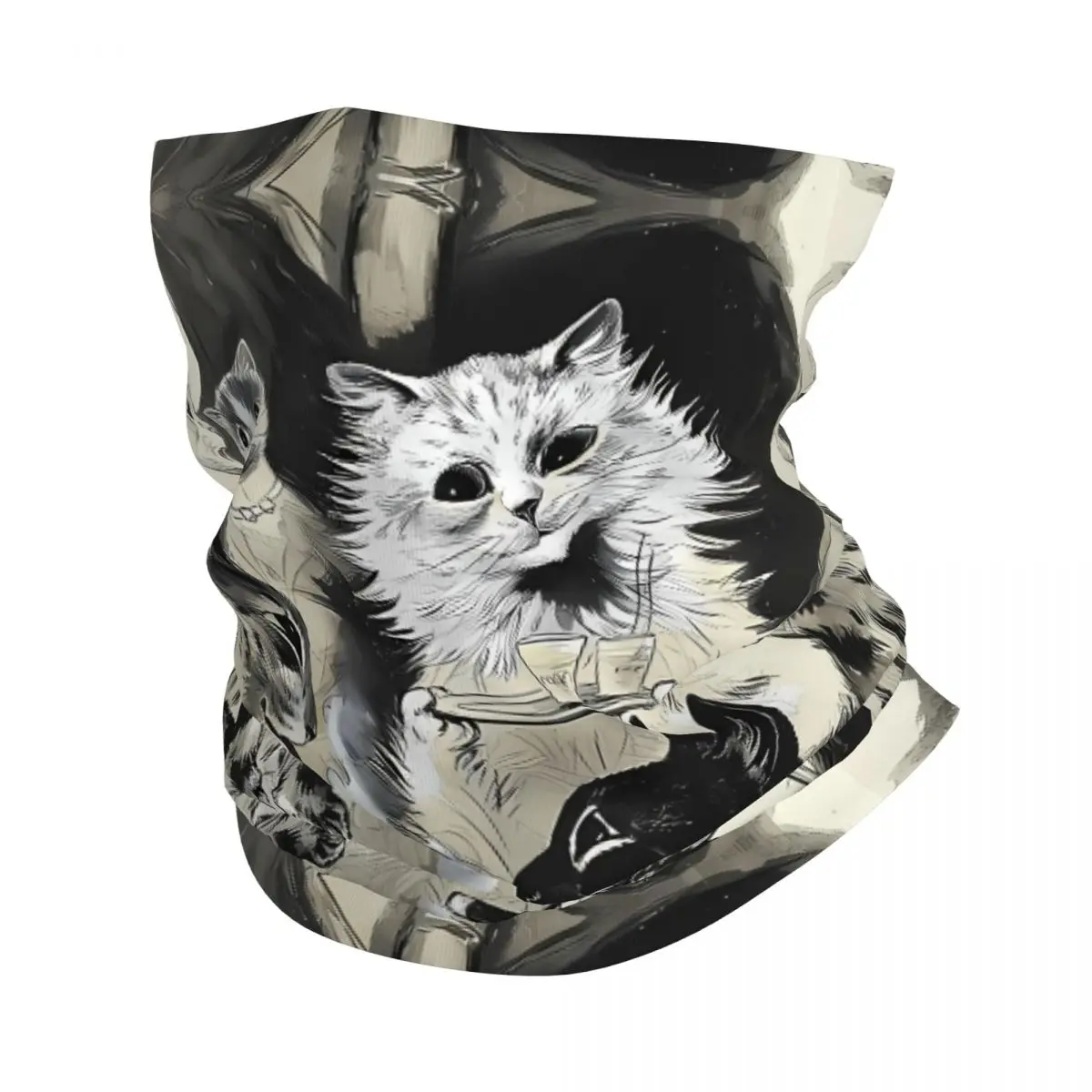 Illustration Cat (2) Scarf Neckerchief Neck Face Mask Polyester