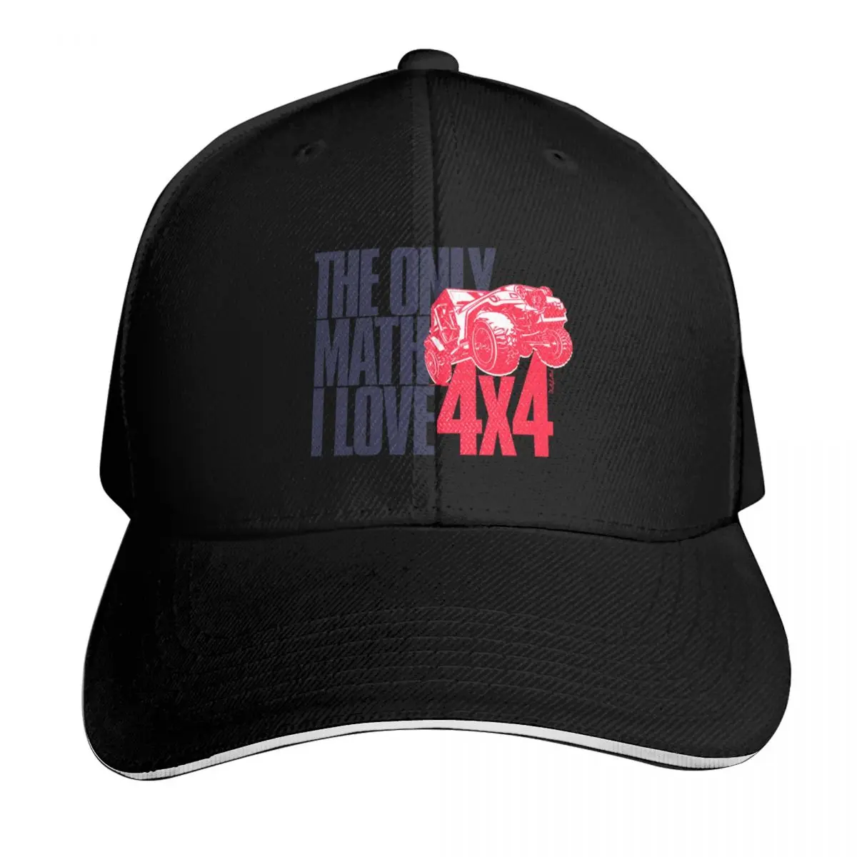 THE ONLY MATH I LOVE - 4x4 Baseball Cap Cotton Twill Breathable Contrast Two Tone Brim Snapback Flat Bill