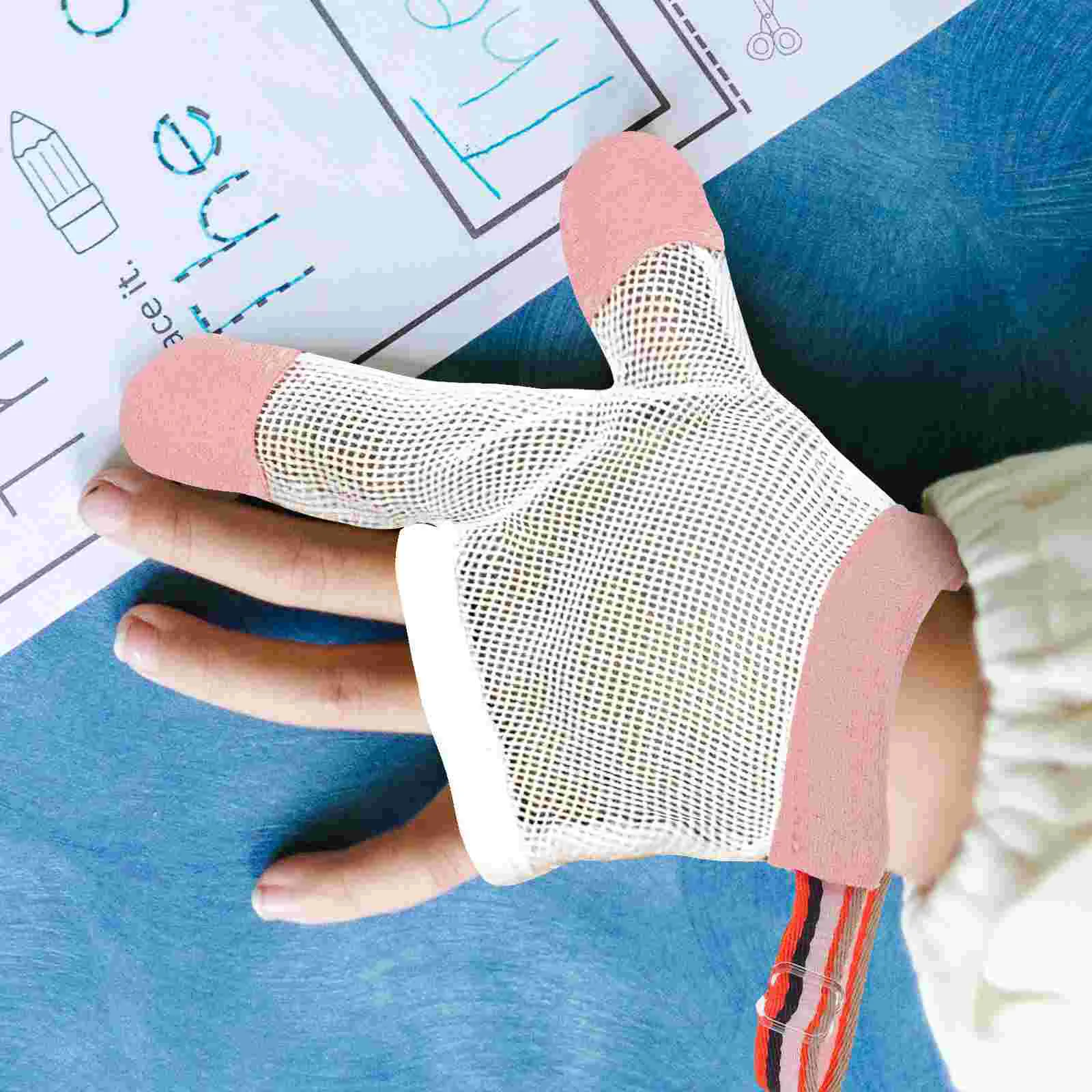 Ring beißen Handschuhe Finger saugen Handschuhe Prävention Werkzeug Schutz Daumen Stop Stopper Baby Guard Säugling Finger Netz