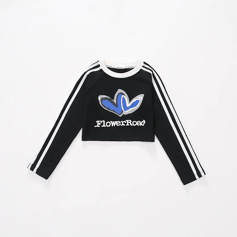 

Kids Girl Print Tops 8 10 12 14 Years Long Sleeve Cotton T-shirts Spring Fall Kids Dance Clothes Teenager Tee Shirt clothes