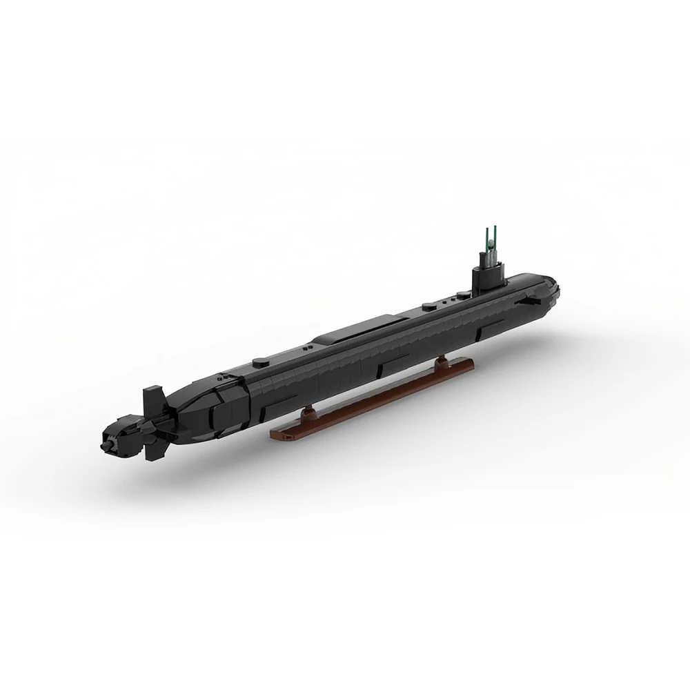 Moc virginia-classe submarino blocos de construção modelo naval série militar navios de guerra tijolos diy montado brinquedo para crianças presente