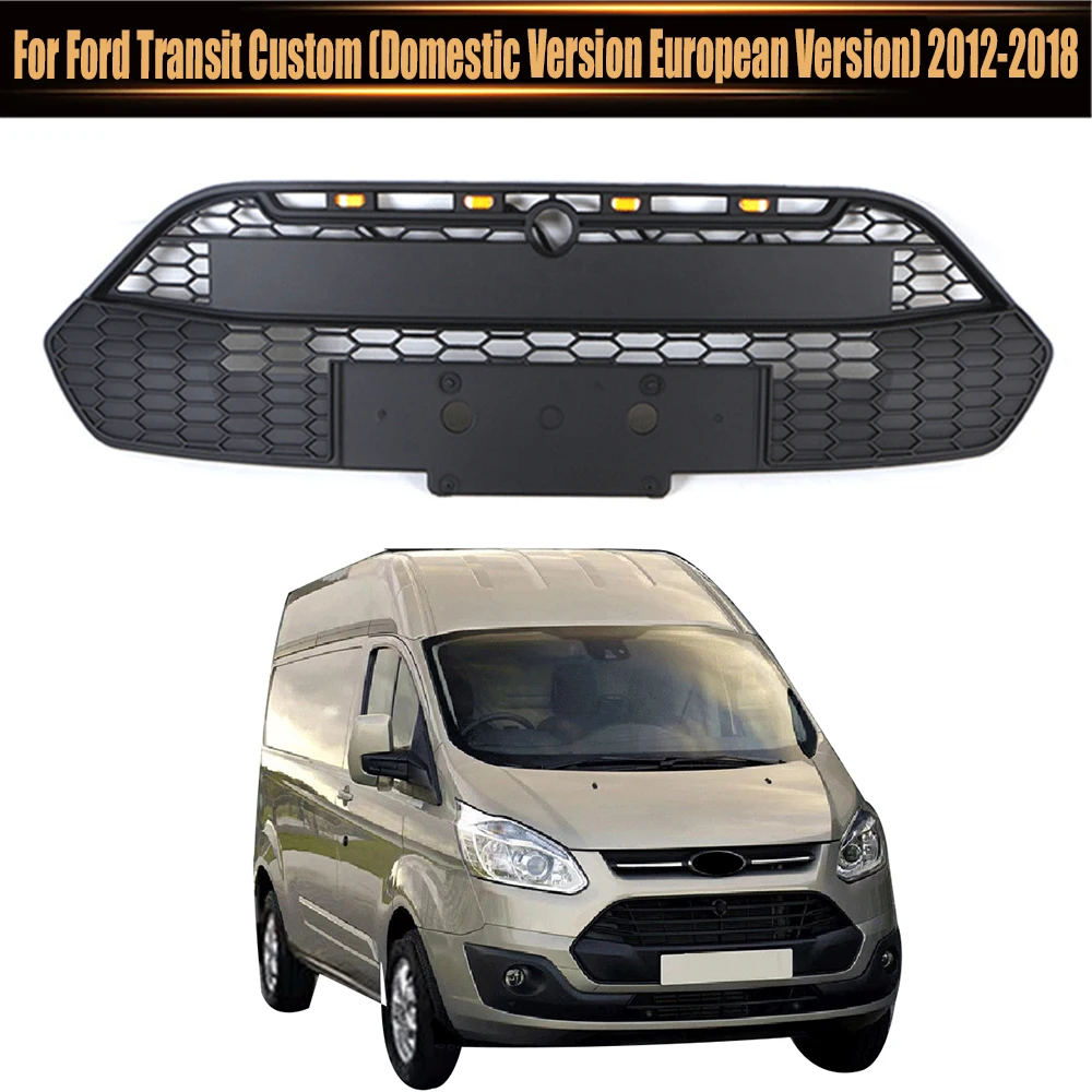 For Ford Transit Custom (Domestic Version European Version) 2012-2018 Auto Front Bumper Grille Racing Grill Car Grills Fit