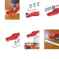 652F Portable Centering Dowel Jig Drill Guide for Straight Hole Pocket Hole Jig Set Cabinet Doweling Jig for Woodworking
