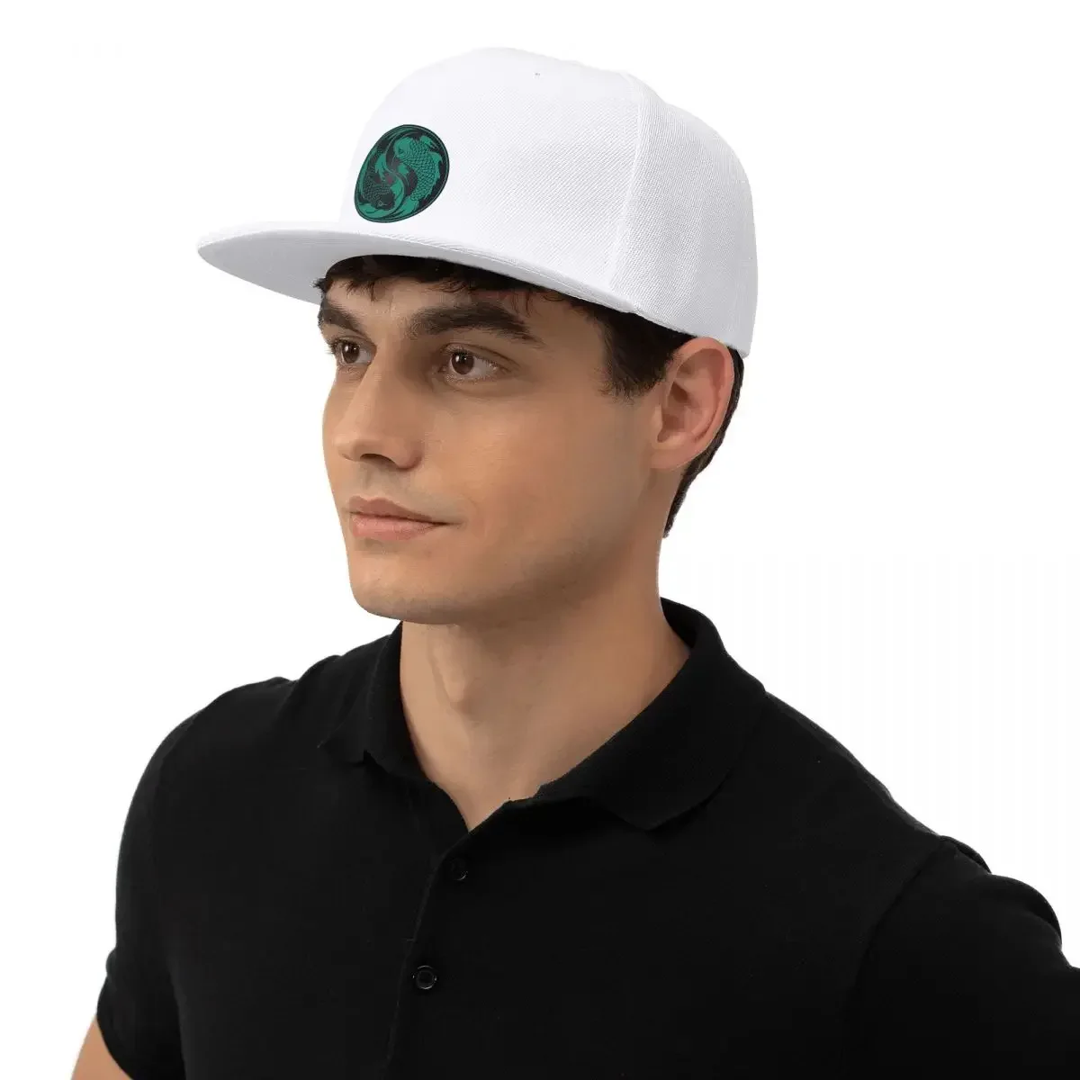 Teal Blue And Black Yin Yang Koi Fish Baseball Caps Snapback Fashion Baseball Hats Casual Casquette Outdoor for Unisex