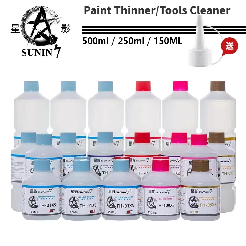 SUNIN 7 Paint Thinner for Oil-based Lacquer Paints Dilute Cleaner Tools for Military Model Painting Tools DIY 150ml/250ml/500ml