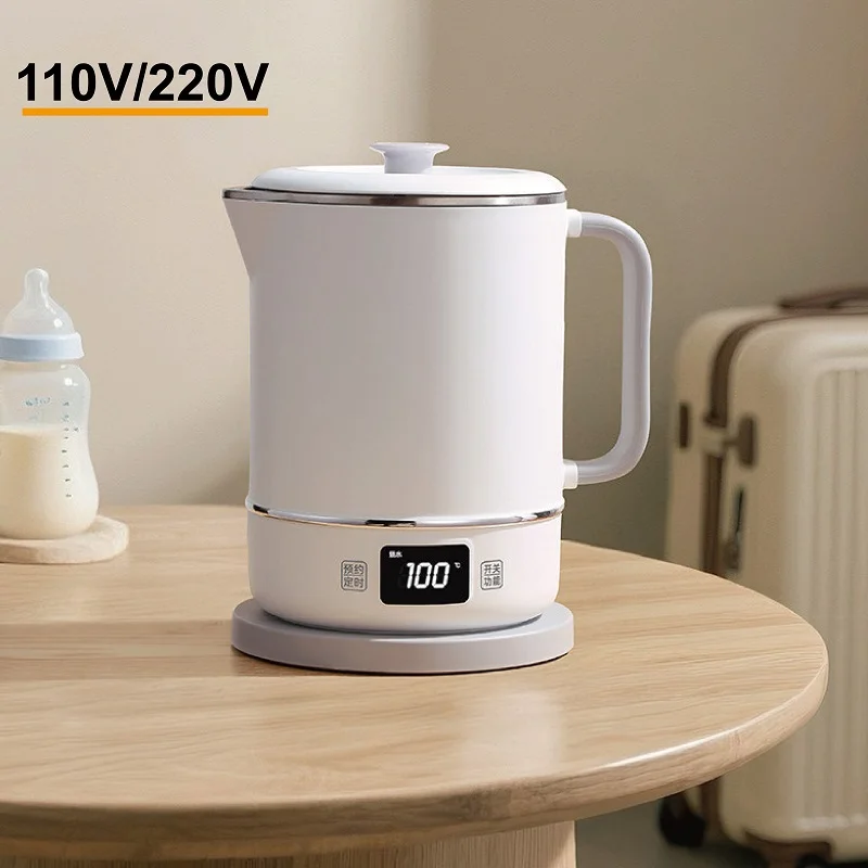 110V/220V Electric Kettle Portable Travel 304 Stainless Steel Boil Kettle Office Appointment Health Kettle Auto Keep Warm 1.2L