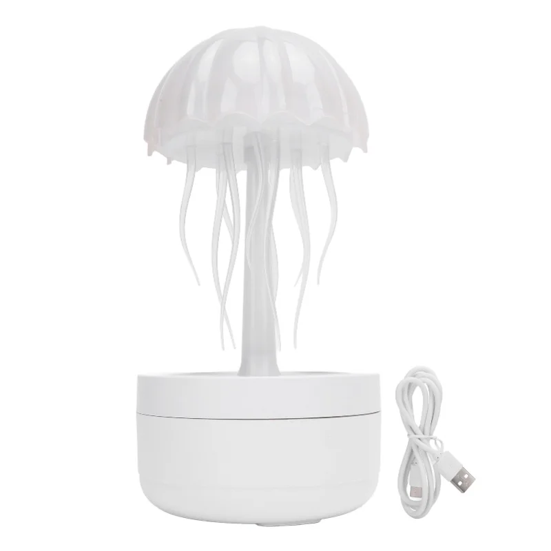 300ml Jellyfish Humidifier With LED Color Night Light Rotating Essential Oil Diffuser For Bedroom Office Hotel