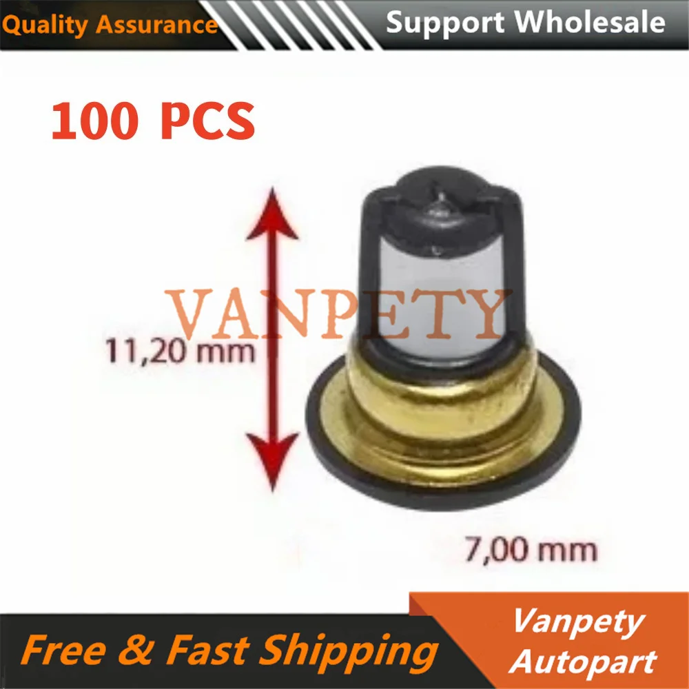 New 100pcs FBY2850 16600-ED000 16600ED000 Fuel Injector Micro Filter 10.3*11.2MM for Nissan Versa 1.6L 2009-2011 Cube 1.8L