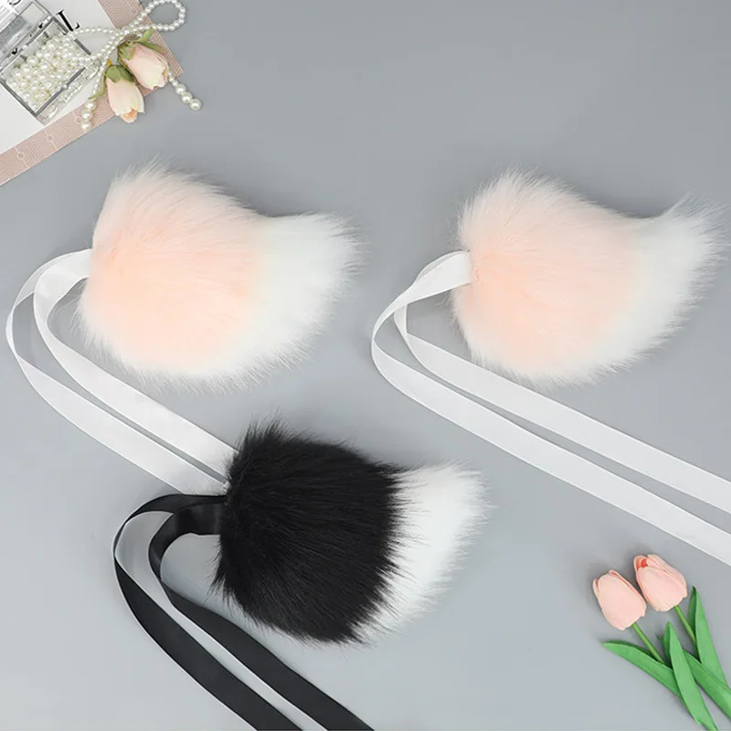 

Realistic Rabbit Tail accessory Plush Animal Tail for Cosplay Costume Party Christmas Halloween Festive