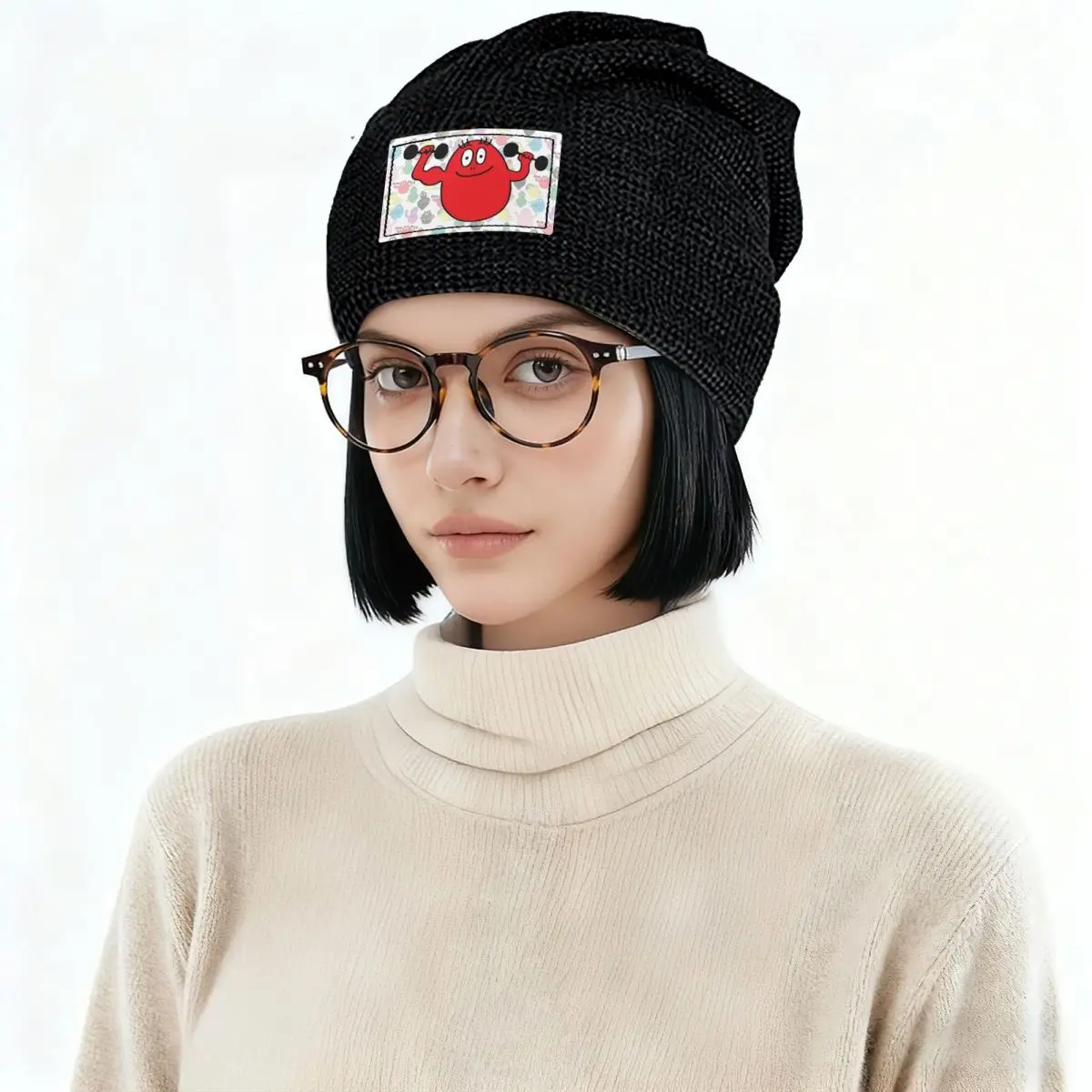 Barba Red Boy Les Barbapapa Family Skullies Beanies Hats Warm Autumn Winter Outdoor Cap Fleece-Lined Bonnet Caps