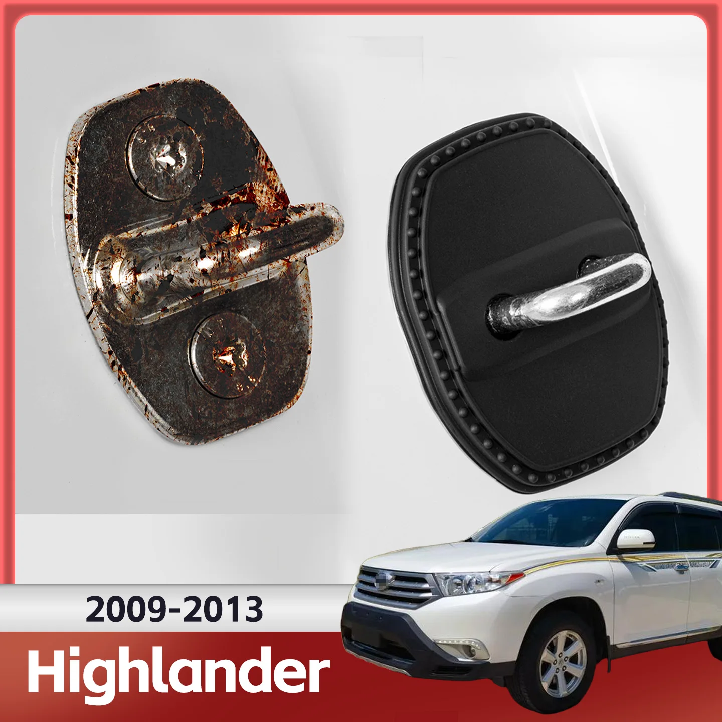 

2/4 шт. силиконовый чехол для дверного замка автомобиля, защитный декоративный чехол для Toyota Highlander XU40 XU50 2009 2010 2011 2012 2013