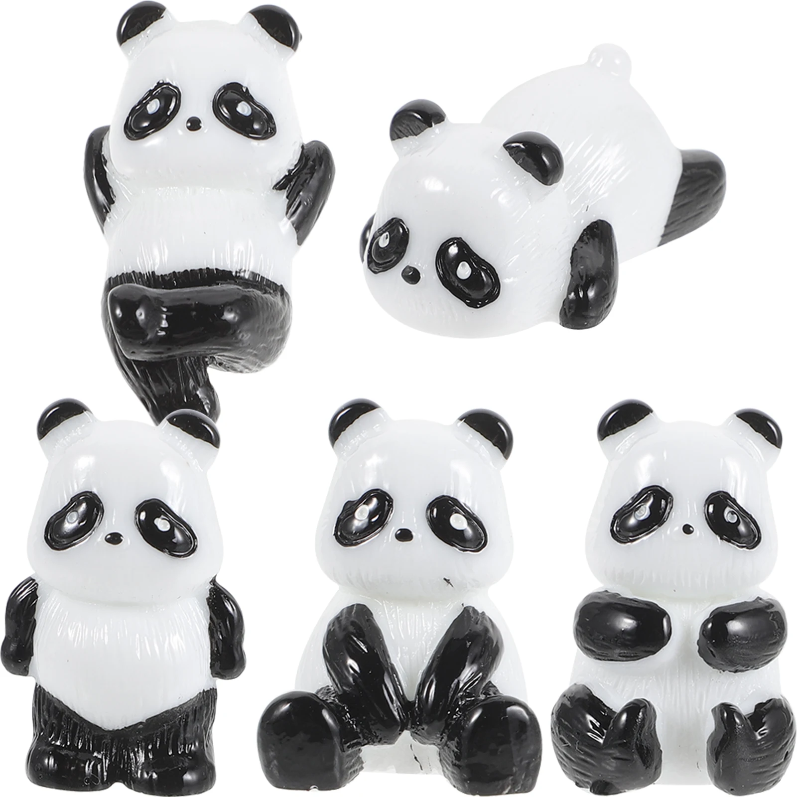 

5pcs Mini Animal Tiny Decor For Garden Car Panda Figurines Fridge Cake Party Miniature Accessories