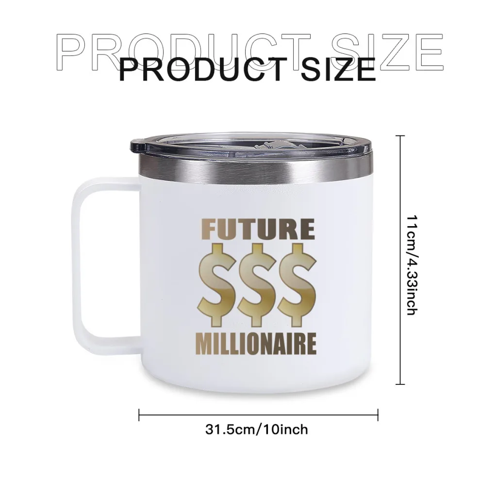 Handle Coffee Cup Future Million Stainless Steel 304 Tumbler Water Bottle 14oz