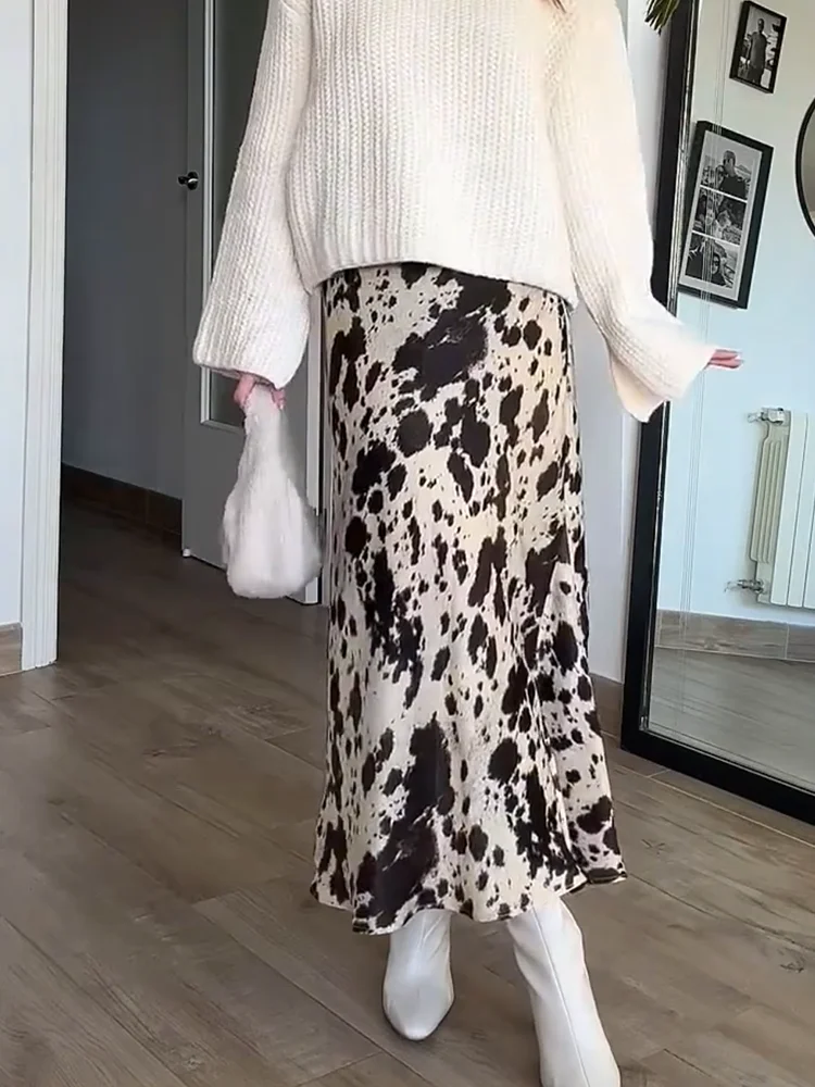 

Ele High Waist Draped Skirt Commute Faionable Women's Midi Skirt Spring Summer New Sle Versatile Commuter Skirt