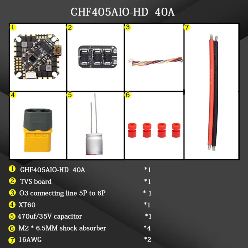 -A89Z GHF405AIO-HD 40A AIO وحدة تحكم في الطيران F405 F4 المدمج في OSD Blheli-S ESC 2-6S Lipo ل RC FPV مسواك سباق بدون طيار
