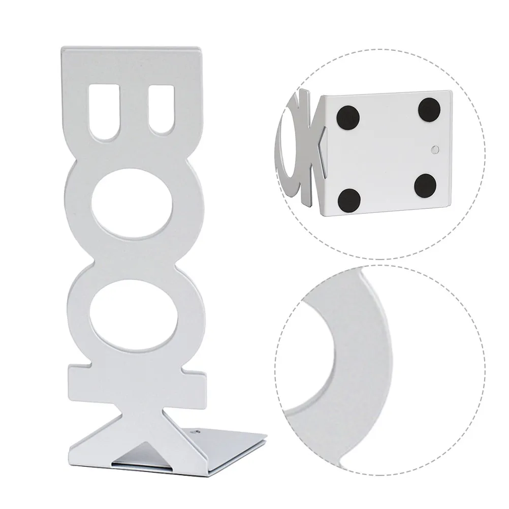 Metal Bookends Frame Retro Design Book Organiser for Student Study Desk Bookshelf Decor Sturdy Anti-Rust Creative Stationery
