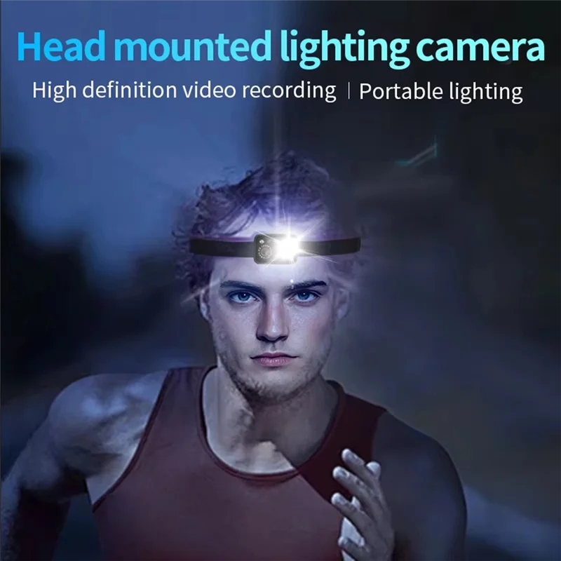 

A37T-LED Спортивная мини-камера 1080P Налобное освещение Видеокамеры с обнаружением движения Циклическая запись Видеоукрашение