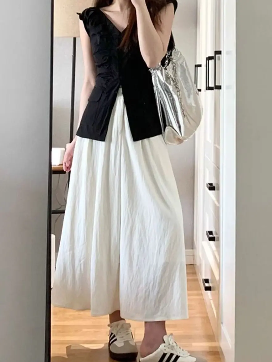 

Длинная пышная юбка А-силуэта с высокой талией, цветная, из полиэстера, с принтом, для женщин