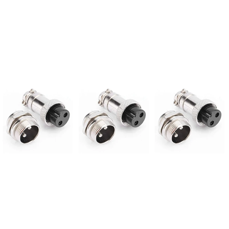 Promotion! 3X GX16 Aviation Connector 2-Pin 400V Screw Type Male And Female Butt Cable Connector Aviation Plug Socket Connector