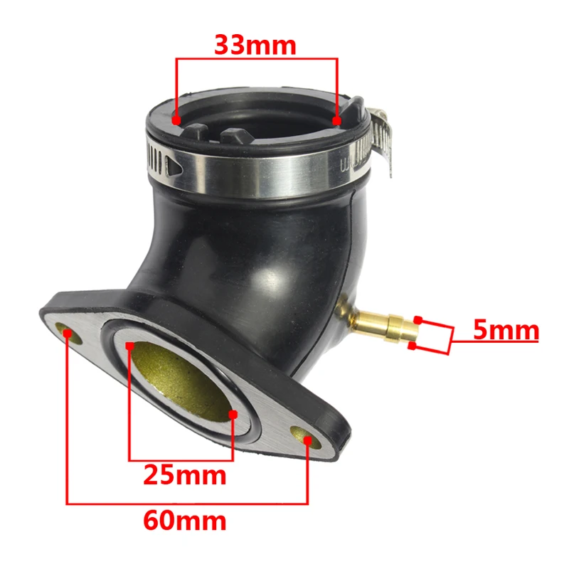 For MIKUNI 26mm PD26 BS26 for Suzuki AN125 AN150 VS125 Burgman 125 150market Carburetor Manifold Air Inlet Port Suitable