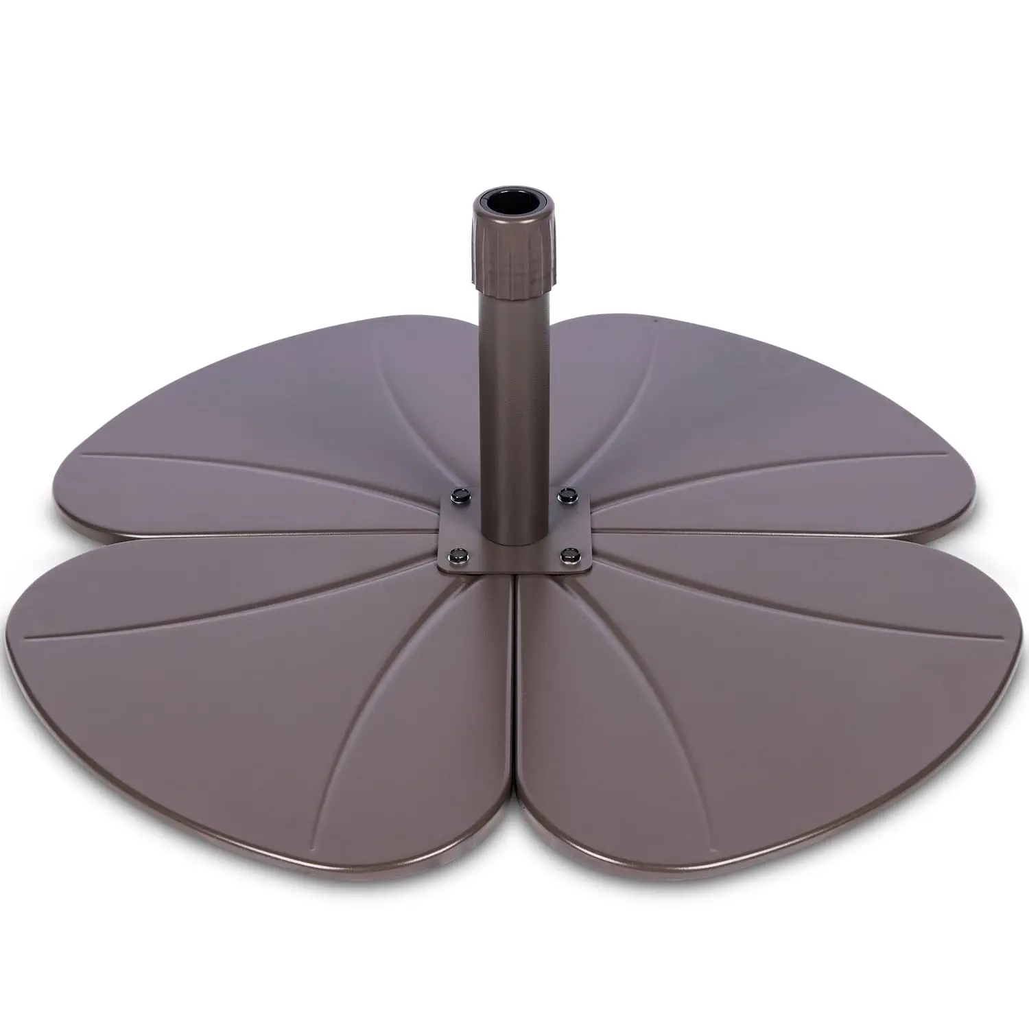30 Petal-Patio-Umbrella-Base, Cast Iron, Coffee