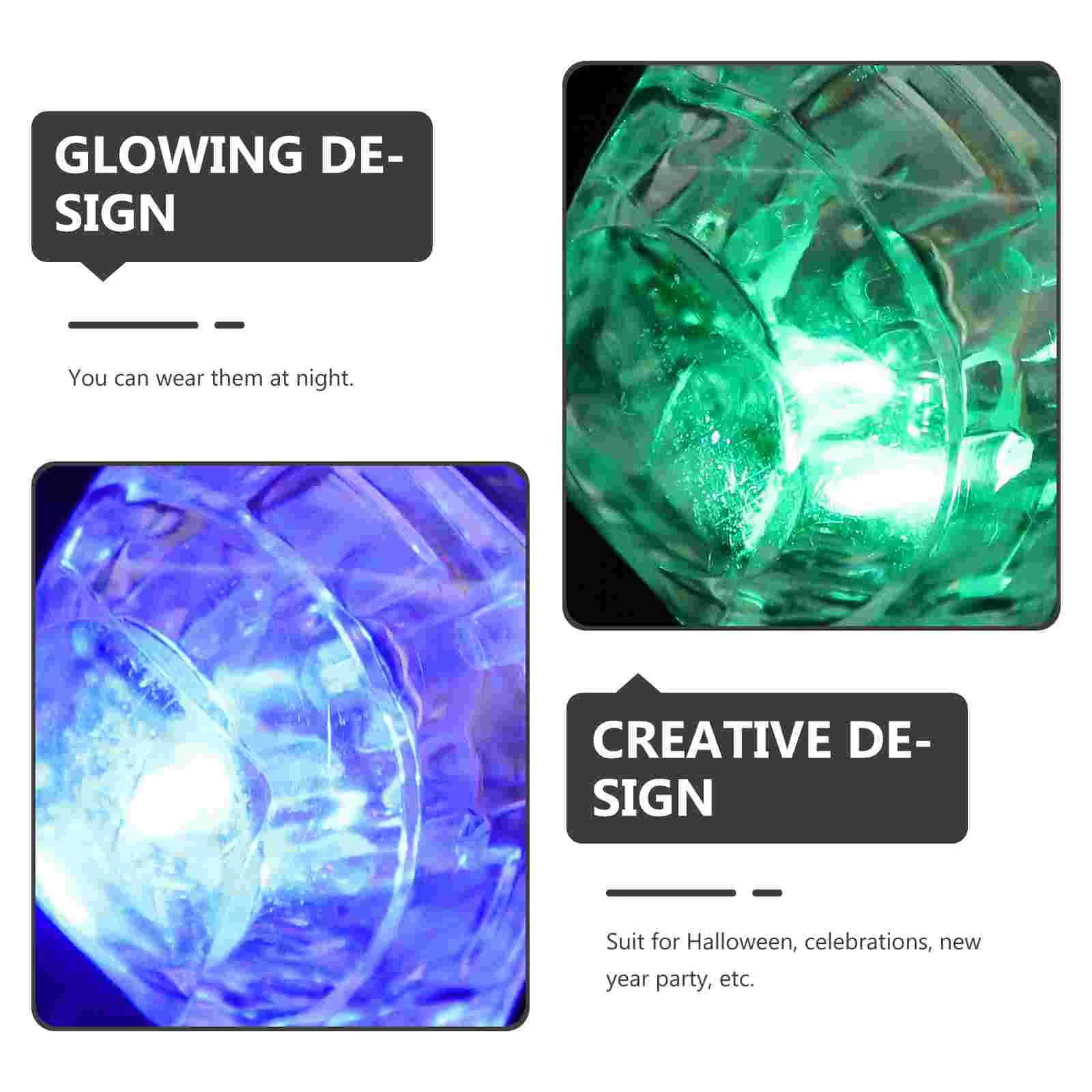 4 stks Glow in The Dark Vinger Ringen Speelgoed Glow Party Decor Supplies Plastic Ringen Glow Ringen Speelgoed Kinderen Knipperende Ringen