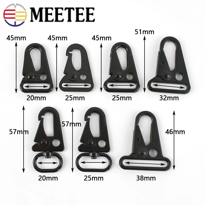 4/10pcs 20/25/32/38mm Lobster Carbiner Metal Buckles Clasp for Outdoor Backpack Belt Webbing Hook Buckle Key Ring Accessories